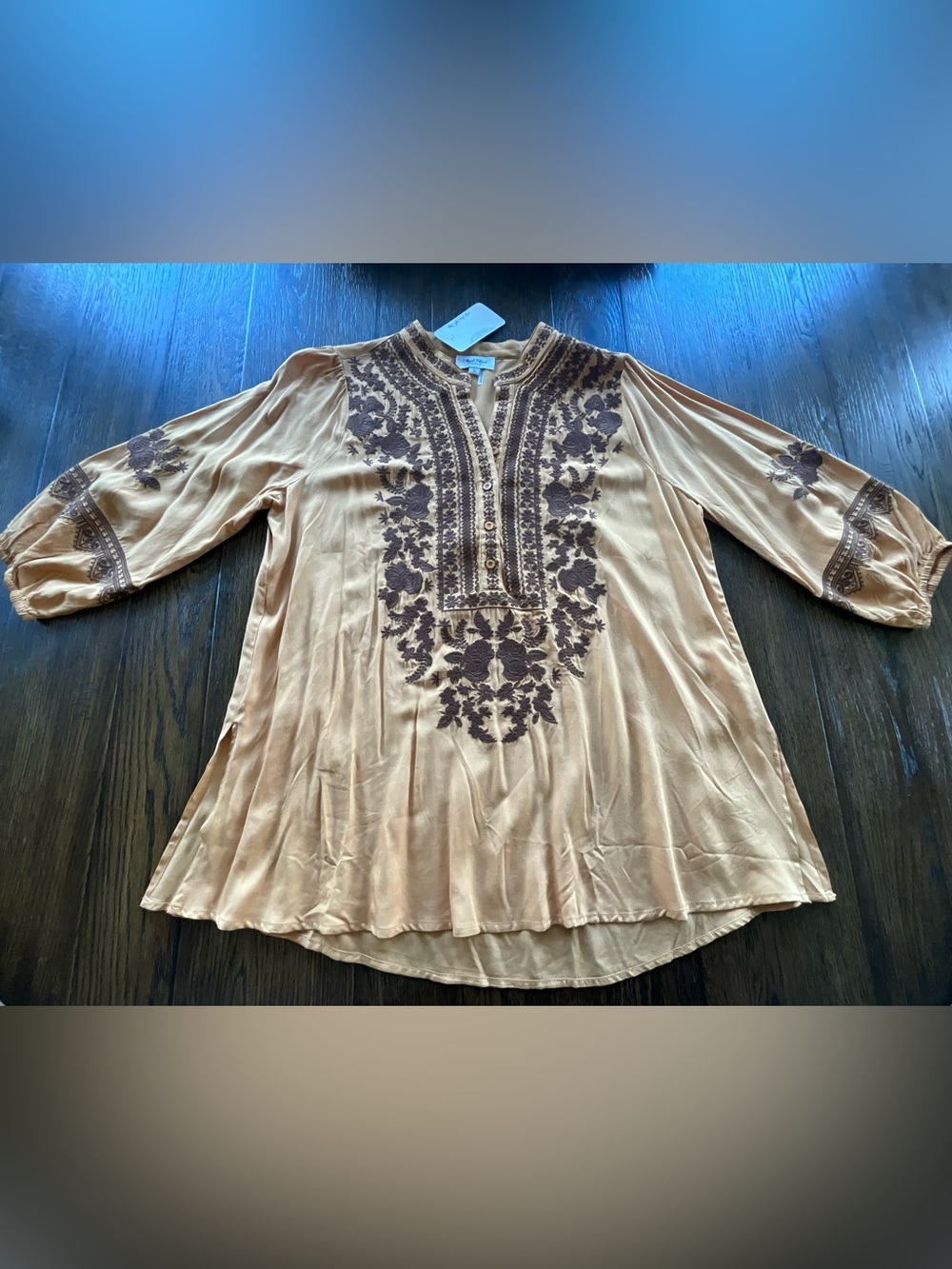 Angel Heart Boutique Mustard Embroidered Floral Top - Picture 10 of 10